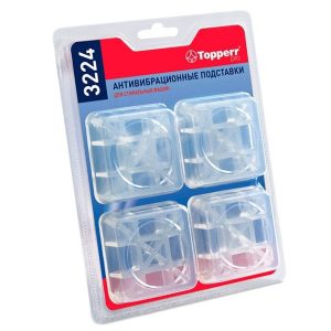 Topperr Антивибр. подставки 3224 для СМ и Хол., прозрач.4шт