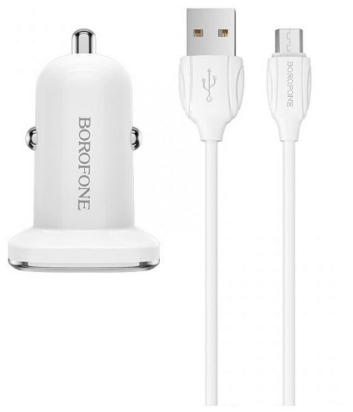 Автомобильная зарядка Borofone BZ12 Lasting power + кабель micro-USB