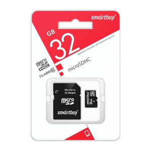 Карта памяти SD Micro 32 Gb, Class 10, SDHC, Smartbuy, с адаптером,LE
