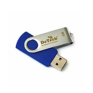 Флеш-накопитель USB2.0 Flash DeTech 64GB Swivel Blue