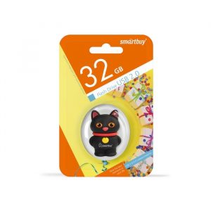 USB накопитель Smartbuy 32GB Wild series Котенок Черный (SB32GBCatK)