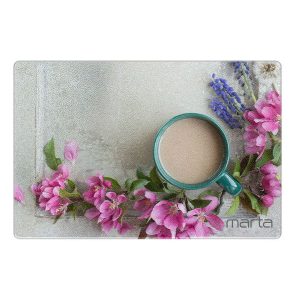 Доска разделочная рифленая Marta MT-3741 кофе с молоком