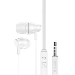 Наушники Borofone BM61 AUX разъём с МК без рег.громкости длина 1.2м (White)