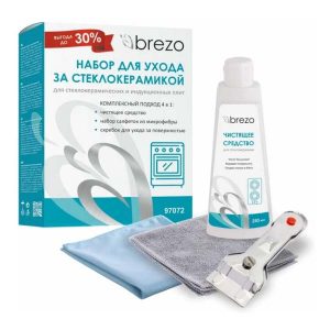 BREZO Набор для ухода за стеклокер.и индукц.плитами 97072