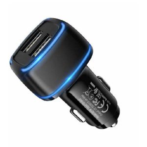 АЗУ 2USB 2.4A для lighthing 8-pin с LED Borofone BZ14 (Black)