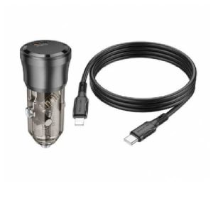 АЗУ Borofone BZ24 1Type-C 3.0A PD20W+QC3.0 Lightning 8-pin (Transparent Black)