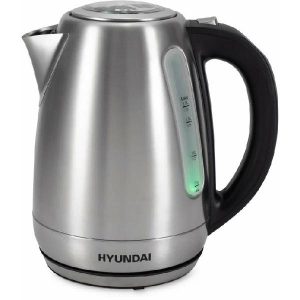 Чайник Hyundai HYK-S8408 серебристый матовый/черный (металл)