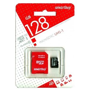 Карта памяти Smartbuy micro SDXC 128 Gb Class 10 UHS-1 (с адаптером SD)