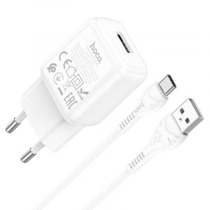 СЗУ Hoco C96A 1USB 2.1A для Type-C 1м (White)