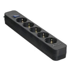 Сетевой фильтр SVEN SF-05LU 5.0 м (5 евро розеток,2*USB(2,4А)) черный